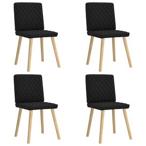 vidaXL Cadeiras de jantar 4 pcs tecido preto