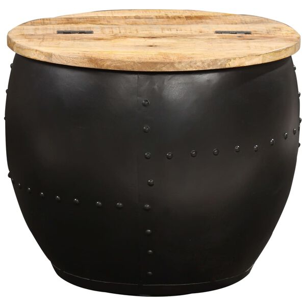 vidaXL Mesa de centro redonda 53x43 cm madeira de mangueira maciça