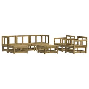 vidaXL 7 pcs conjunto lounge de jardim madeira de pinho impregnada
