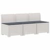 vidaXL Sof&aacute; de Jardim 3 Lugares com Almofadas visual Rattan PP Branco