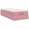 vidaXL Estrutura de cama otomana com colch&atilde;o 80x200 cm veludo rosa