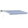 vidaXL Estrutura de Toldo Manual com LEDs Azul e Branco 3 x 2,5 m