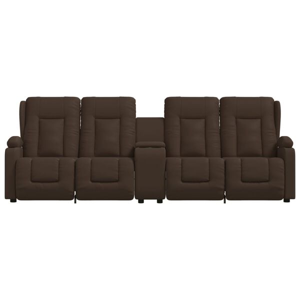 vidaXL Poltrona massagens 4 lug. reclin. sup. copo couro art. castanho