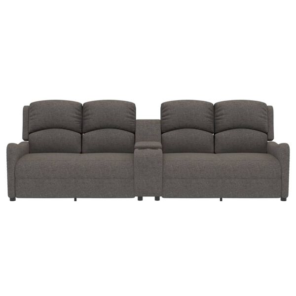 vidaXL Poltrona massagem 4 lug. c/suporte copo tecido cinza-claro