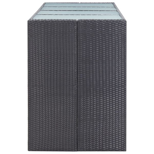 vidaXL Conjunto de bar para exterior 9 pcs vime PE preto