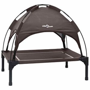 vidaXL Cama para Cachorro 63 x 49,5 x 60 cm A&ccedil;o Castanho