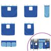 vidaXL Estrutura de Cama Loft para Crian&ccedil;as com Cortinas Preto e Azul
