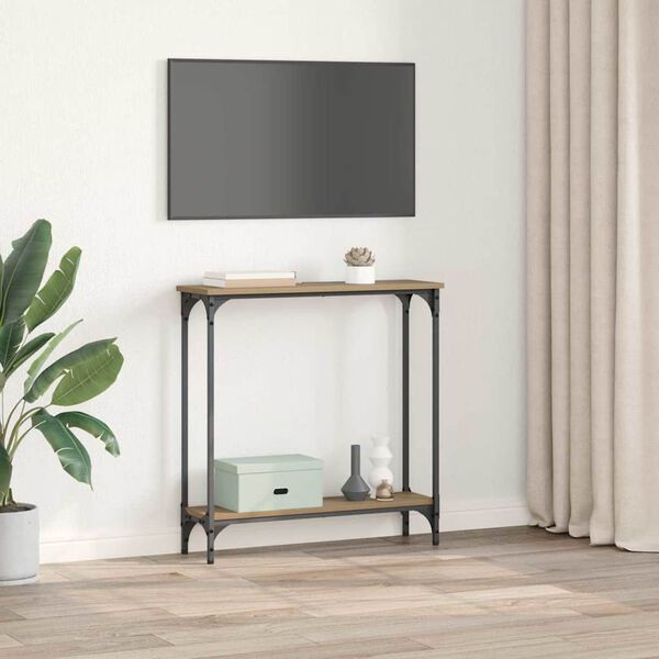 vidaXL Aparador com prateleira Carvalho Artesanal 75 x 22,5 x 75 cm