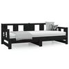 vidaXL Sof&aacute;-cama de puxar pinho maci&ccedil;o preto 2x(80x200) cm