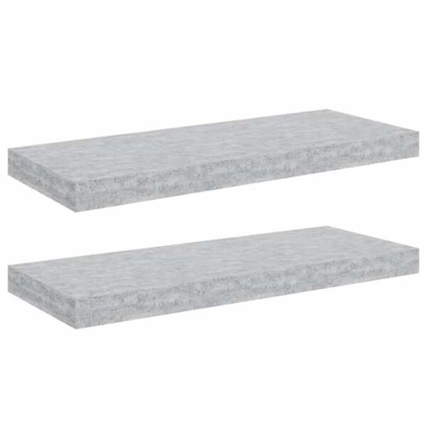 vidaXL Prateleiras de parede 2 pcs 60x23,5x3,8cm MDF cinzento-cimento