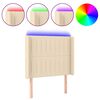vidaXL Cabeceira cama c/ luzes LED tecido 103x16x118/128 cm cor creme