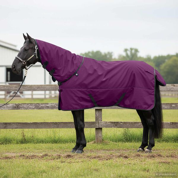vidaXL Cobertor de Cavalo Verde Escuro e Preto 145 cm Poli&eacute;ster