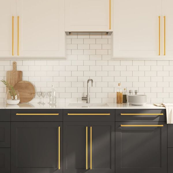 vidaXL Puxadores para m&oacute;veis 20 pcs 480 mm a&ccedil;o inoxid&aacute;vel dourado