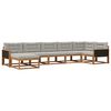vidaXL Conjunto de Sof&aacute;s para Exterior 7 pcs Natural e Cinzento-Claro