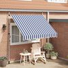 vidaXL Toldo retrátil manual 250 cm riscas azuis e brancas