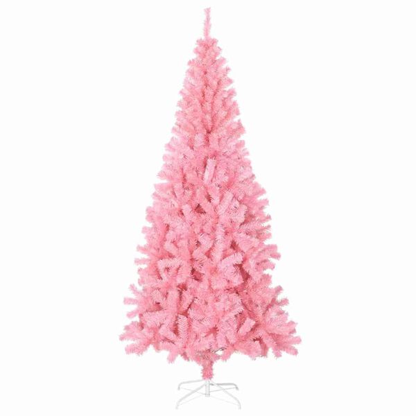 vidaXL &Aacute;rvore de Natal com 300 LEDs com suporte Rosa 180 cm PVC