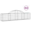 vidaXL Cestos gabi&atilde;o arqueados 13pcs 200x30x40/60 cm ferro galvanizado
