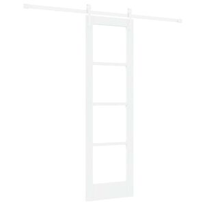 vidaXL Porta Deslizante 61 x 198,5 cm Madeira de pinho maci&ccedil;a e vidro