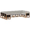 vidaXL Conjunto de Sof&aacute;s para Exterior 10 unid. Natural e Cinza claro