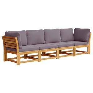 vidaXL 4 pcs conjunto lounge de jardim com almofad&otilde;es ac&aacute;cia maci&ccedil;a