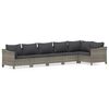 vidaXL 6 pcs conjunto lounge de jardim c/ almofad&otilde;es vime PE cinzento