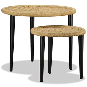 vidaXL Conjunto de mesas de centro 2 pcs juta natural