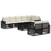 vidaXL Conjunto de Sof&aacute; de Jardim 9 unid. Preto e Branco Creme vime PE