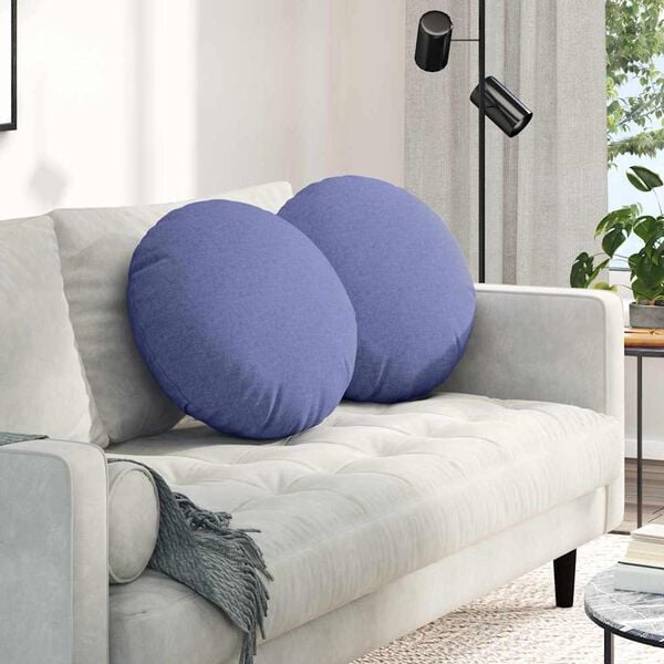 vidaXL Almofadas de Assento 2 pcs Azul Jeans &Oslash;50 x 19 cm tecido