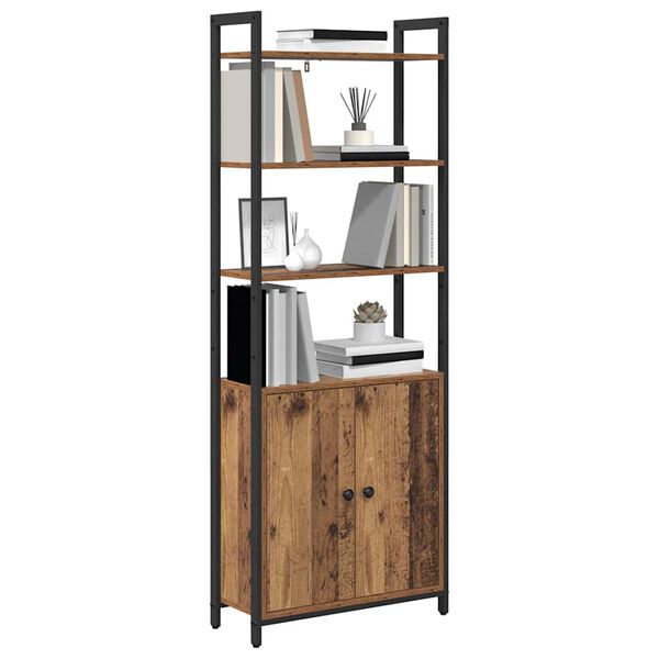 vidaXL Gabinete de Livros Madeira Antiga 60 x 24 x 161 cm