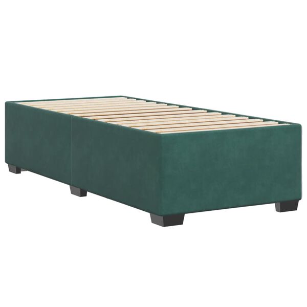 vidaXL Estrutura de cama sem colch&atilde;o 100x200 cm veludo verde-escuro