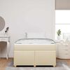 vidaXL Estrutura da Cama com colch&atilde;o Creme 120 x 190 cm tecido