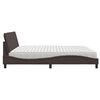 vidaXL Cama com colch&atilde;o Hanko 200x200 cm tecido castanho-escuro