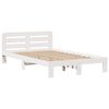 vidaXL Cama com estante sem colch&atilde;o 135x190 cm pinho maci&ccedil;o branco