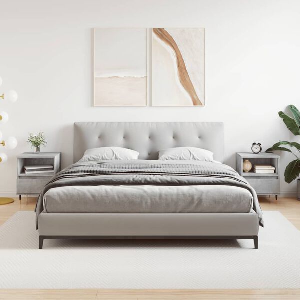 vidaXL Mesas de cabeceira 2 pcs derivados de madeira cinzento cimento