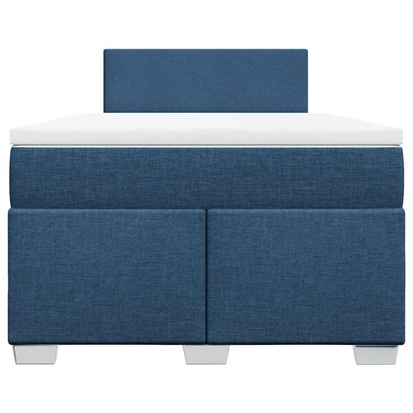 vidaXL Cama boxspring com colch&atilde;o 120x190 cm tecido azul