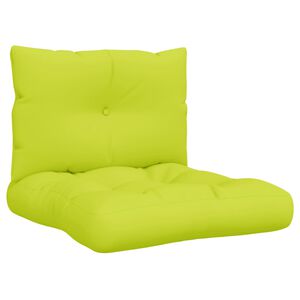 vidaXL Almofad&otilde;es para m&oacute;veis de paletes 2 pcs tecido verde brilhante