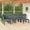 vidaXL 6 pcs conjunto lounge de jardim vime PE preto e cinzento