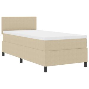 vidaXL Cama Box Spring LED Cinza Claro e Branco 80 x 200 cm