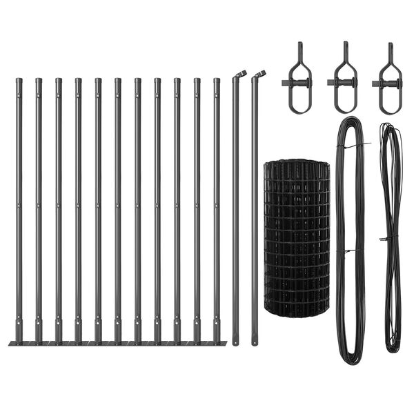 vidaXL Cerca com Poste Cinzeto 0,4 x 25 m A&ccedil;o e PVC