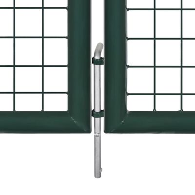 vidaXL Portão de cerca 306x175 cm aço verde