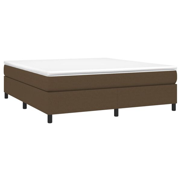 vidaXL Cama com molas/colch&atilde;o 180x200 cm tecido castanho-escuro