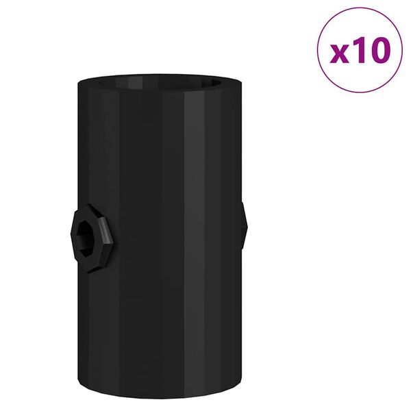 vidaXL Paradas para Mesa de Futebol 10 pcs Preto 1,7 x 1,7 x 3,2 cm PP