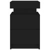 vidaXL Mesa de cabeceira com luzes LED 35x39x55 cm preto
