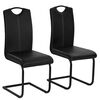 vidaXL Cadeiras de jantar cantilever 2 pcs couro artificial preto