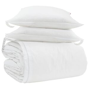 vidaXL Conjunto de Edredom com travesseiro 3 pcs Branco Pena de ganso