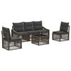 vidaXL Conjunto de Sof&aacute; de Jardim 6 unid. Cinzento vime PE
