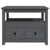 vidaXL Mesa de centro 71x49x55 cm pinho maciço cinza
