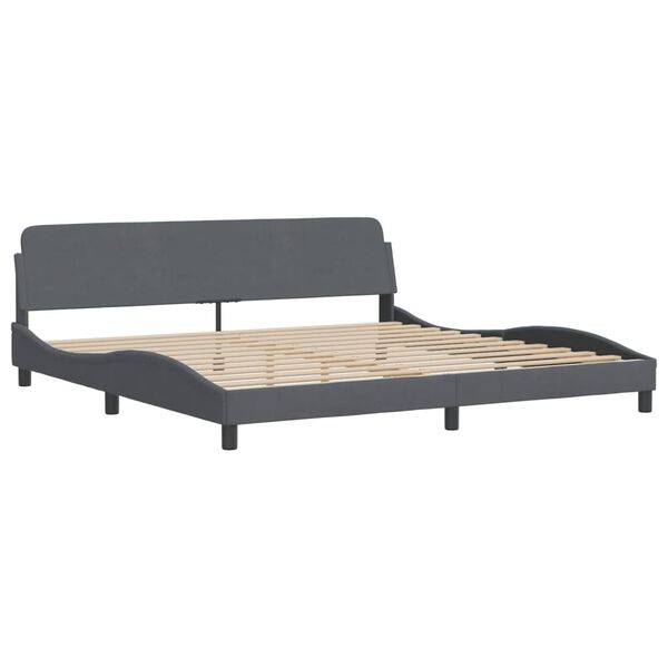 vidaXL Estrutura de cama sem colch&atilde;o 200x200 cm veludo cinzento-escuro