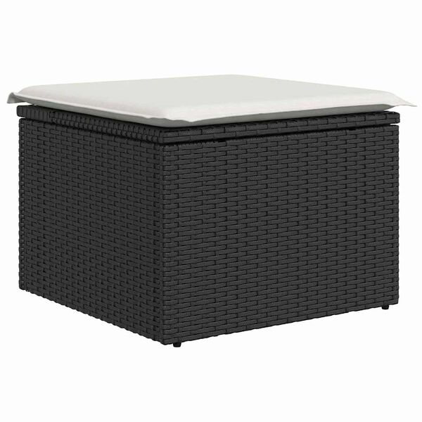 vidaXL Conjunto de Sof&aacute; de Jardim 8 pcs Preto Rattan Sint&eacute;tico