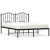 vidaXL Estrutura de cama com cabeceira 140x200 cm metal preto